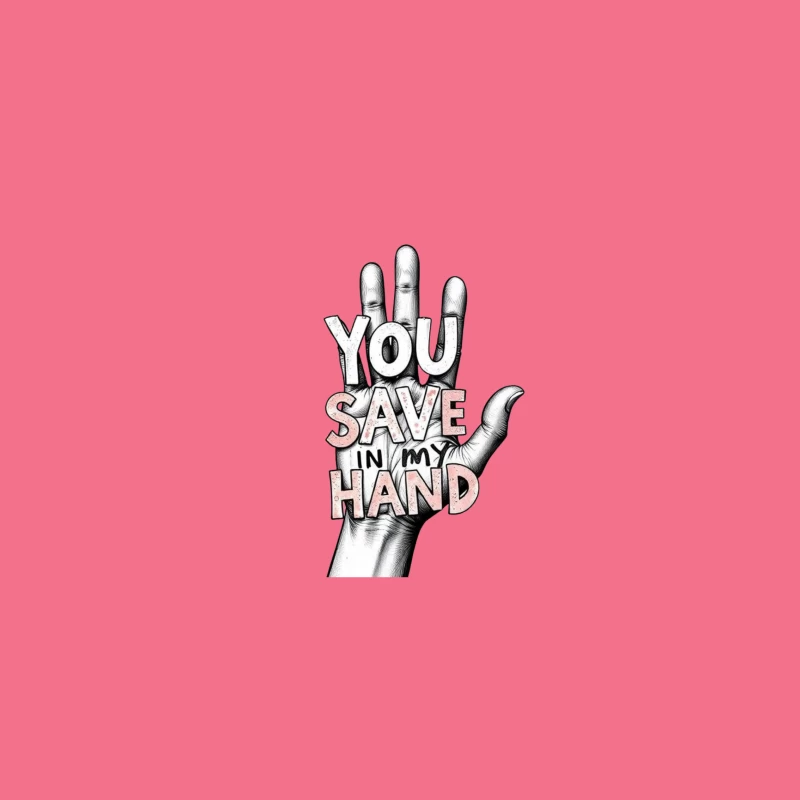 Hand-Drawn Typography: "You Save In My Hand" Artistic Illustration iPhone Case