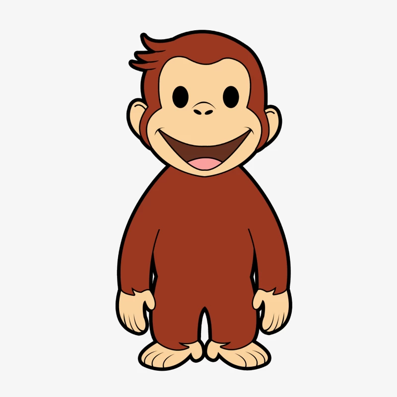 Curious George: Beloved Cartoon Monkey Character Male Long Sleeve T-Shirt