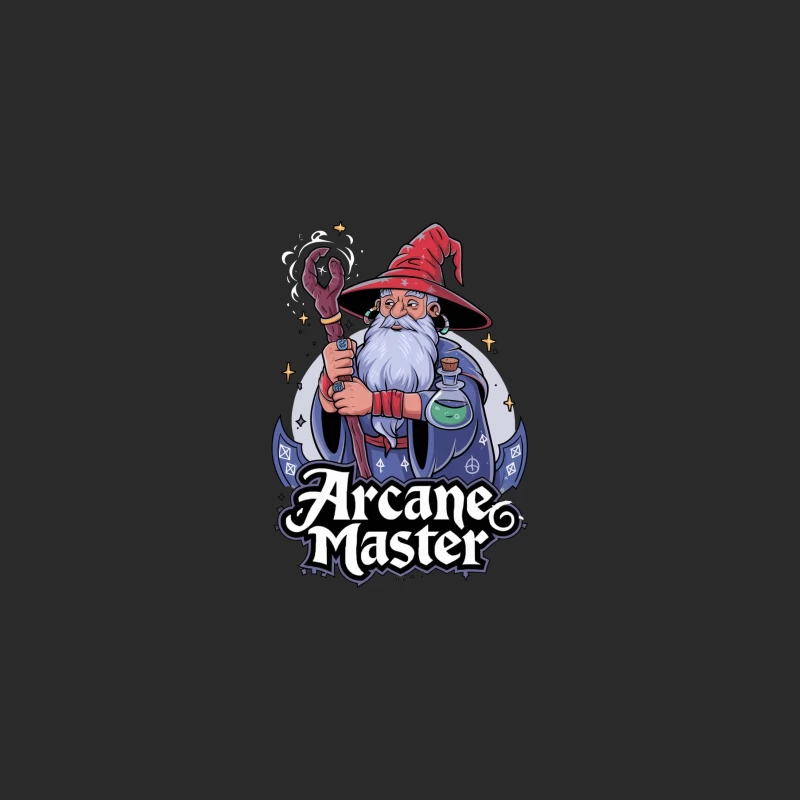 Arcane Master: Whimsical Cartoon Wizard with Magic Potion Baseball Cap