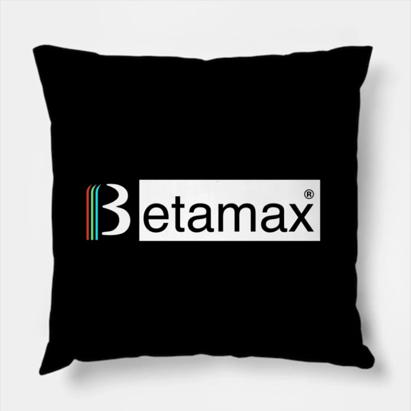 Etamax Modern Minimalist Brand Logo with Colored Stripes Throw Pillow