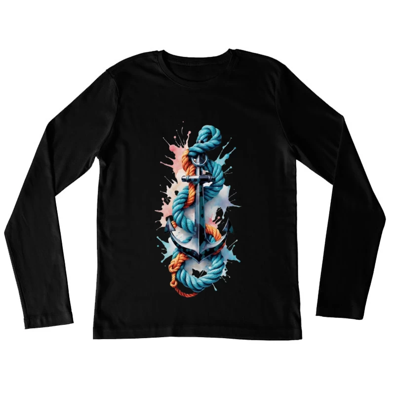 Anchor with Colorful Ropes Female Long Sleeve T-Shirt