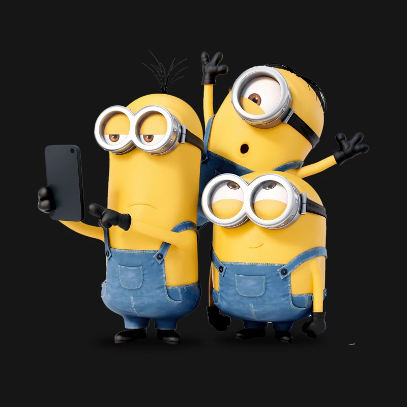 Cheerful Minions Taking a Group Selfie in Blue Overalls Mouse Pad