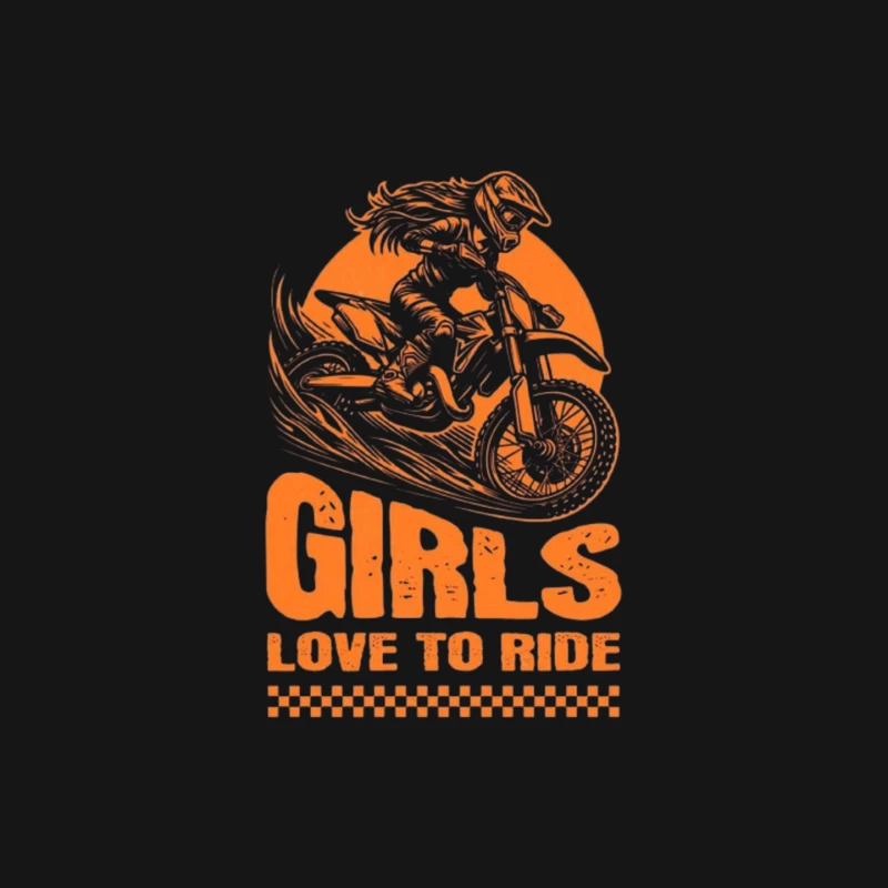 Girls Love to Ride - Motocross Racing Design Mouse Pad