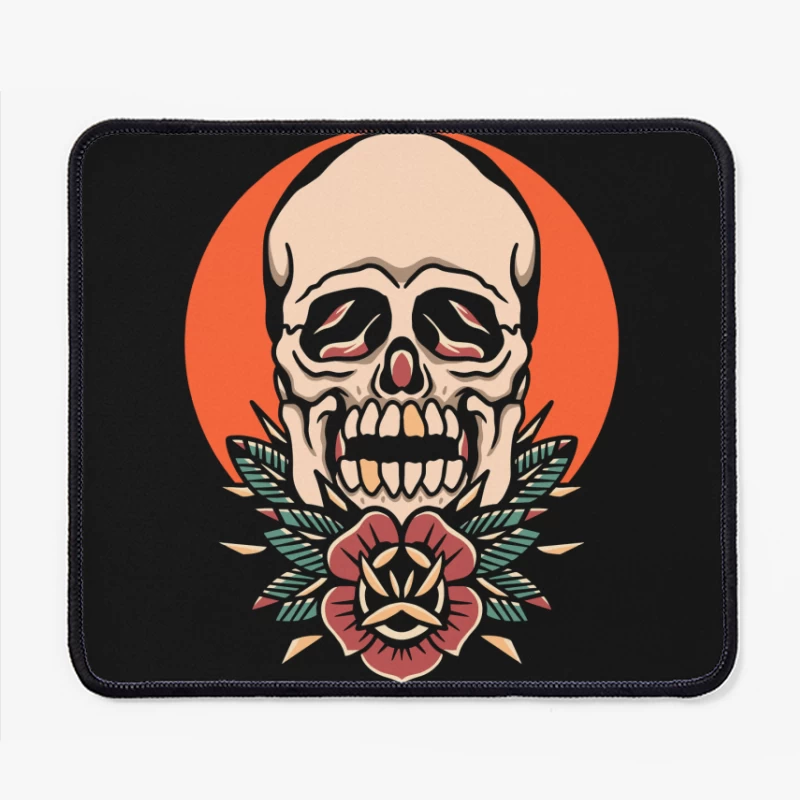 Skull with Floral Design Mouse Pad