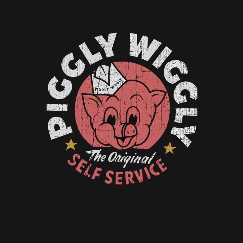 Vintage Pig Self Service Restaurant Logo Design Male Long Sleeve T-Shirt