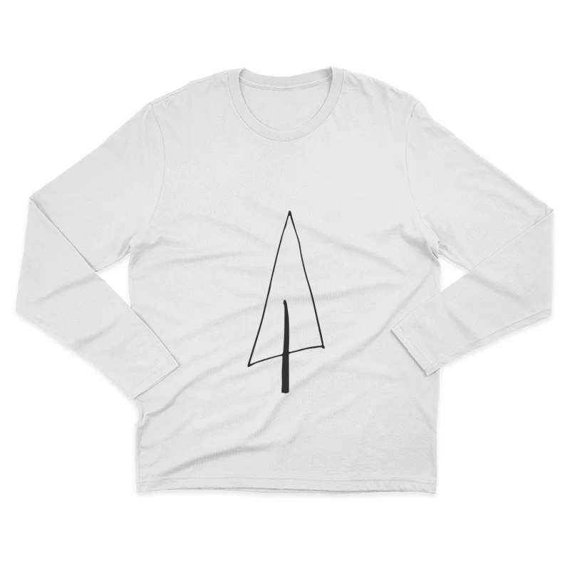 Dessin minimaliste d'un arbre Homme Manches Longues T-Shirt