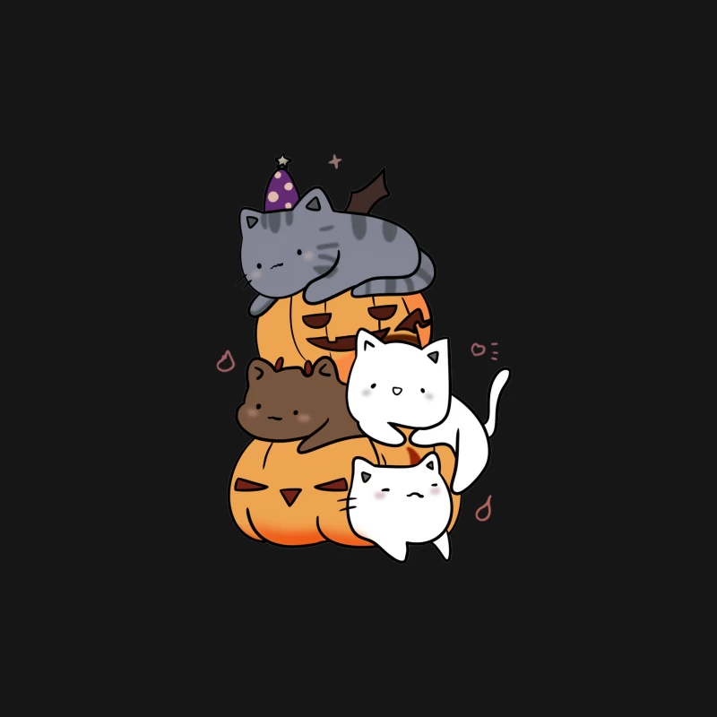 Niedliche Katzen mit Kürbissen Damen T-Shirt