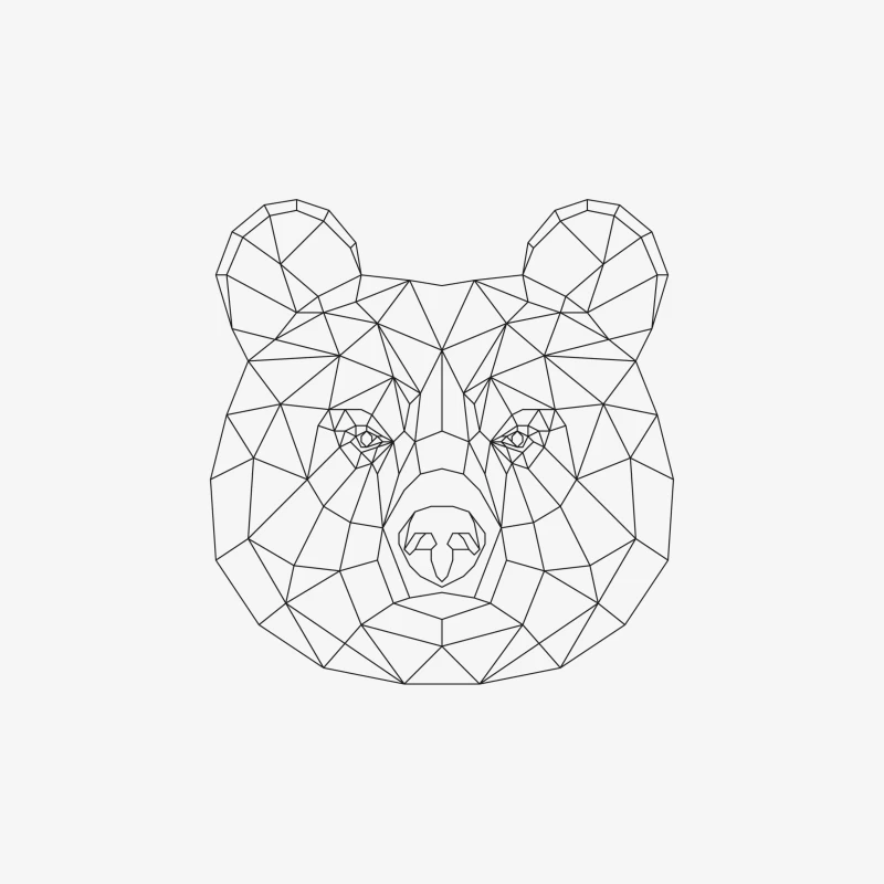 Motif géométrique de tête d'ours Homme Sweat-shirt à enfiler