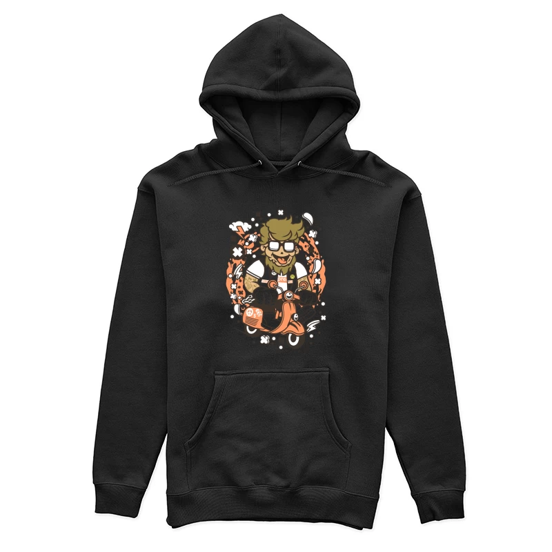 Motard caricatural sur scooter Femme Sweat à capuche