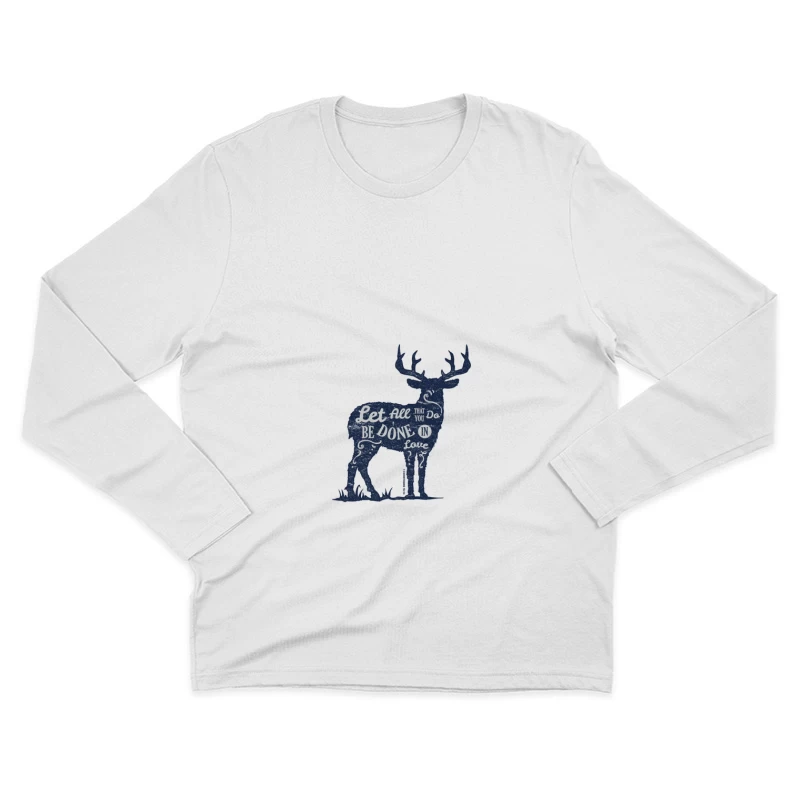 Motif de cerf avec citation inspirante Homme Manches Longues T-Shirt