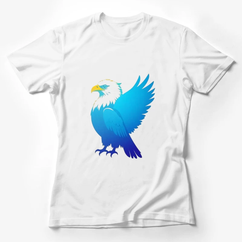 Majestic Blue Gradient Eagle Illustration Female T-Shirt