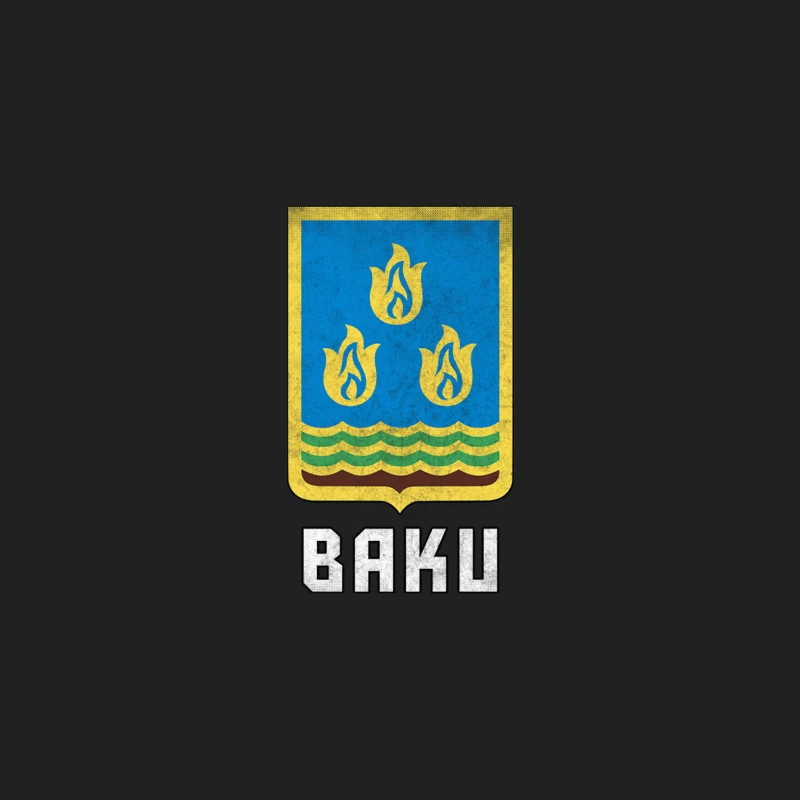 Baku  Azarbaijan  Retro Faded Style Flag Design Bucket Hat
