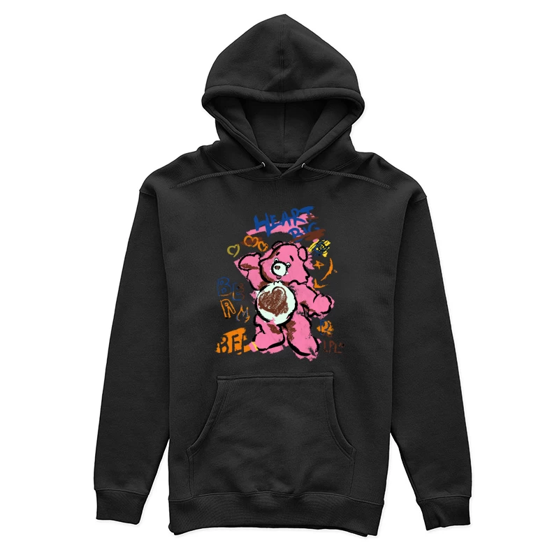Bunter Teddybär mit großen Herzen Damen Pullover Hoodie