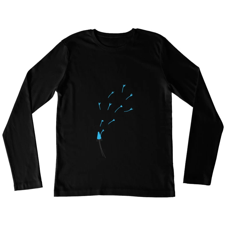 Dessin de pissenlit en graines Femme Manches Longues T-Shirt