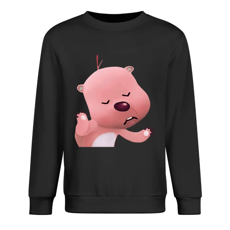 Schlafender rosa Bär Herren Pullover Sweatshirt