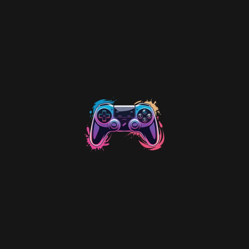 Vibrant PlayStation Controller Splatter Art Desk Mat