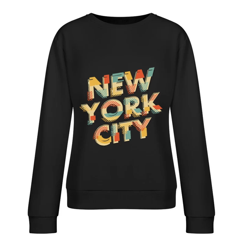 Retro New York City Text Damen Pullover Sweatshirt