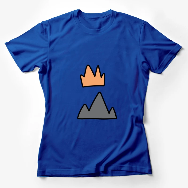 Montagne et Couronne Stylisées Femme T-Shirt