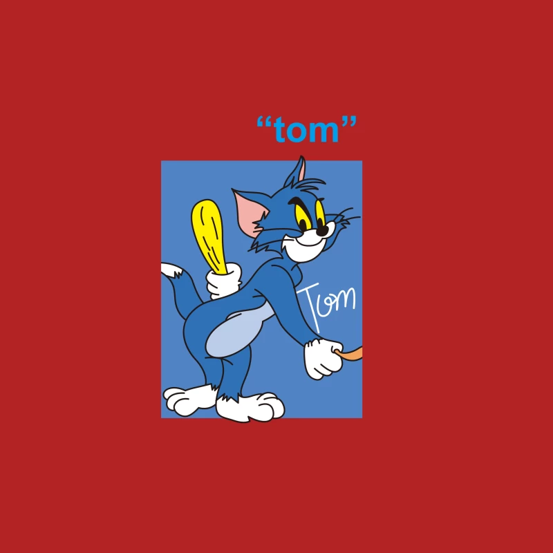 Tom der Cartoon-Katze mit Keule Herren T-Shirt