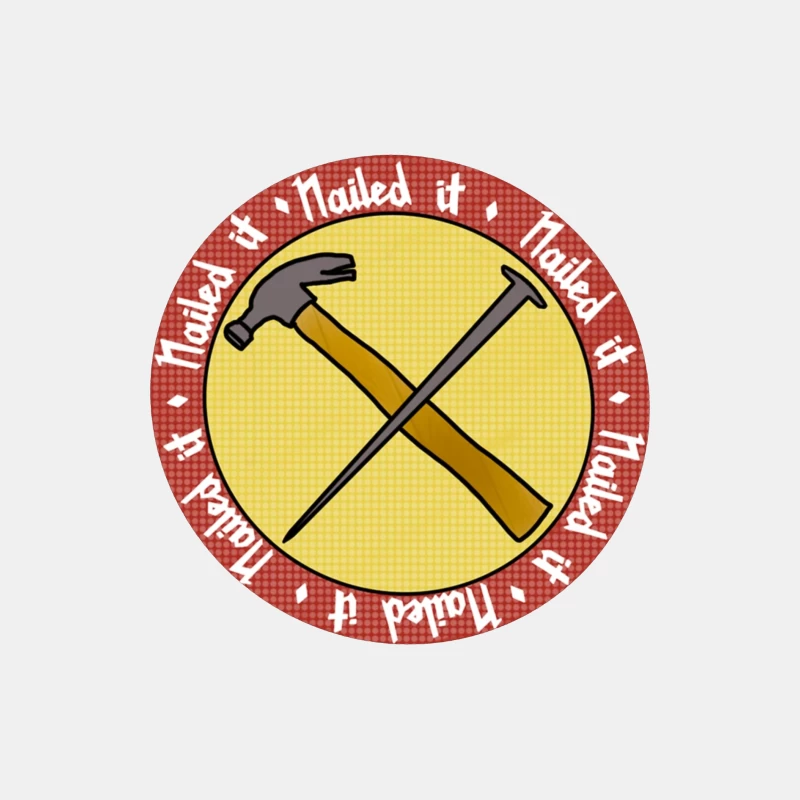 "Nailed It" Achievement Badge with Crossed Hammer and Nail Male Tank Top