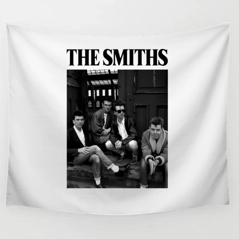 The Smiths: Iconic 1980s British Alternative Rock Band in Black and White Tapestry