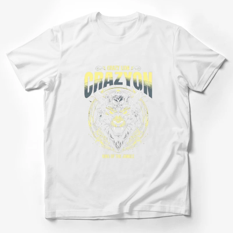 Fierce Tiger Tribal Art with "Crazyon" Typography Design Male T-Shirt