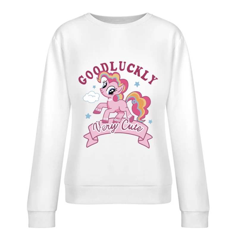 Sehr niedliches rosa Pony mit Regenbogenmähne Damen Pullover Sweatshirt