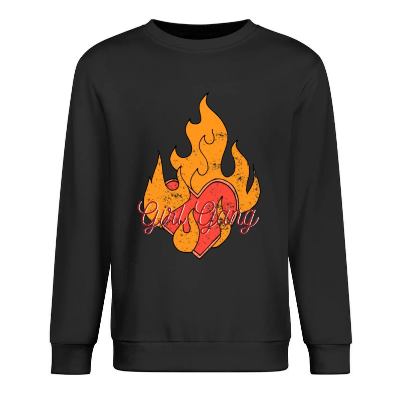 Cœur en flammes du Girl Gang Homme Sweat-shirt à enfiler