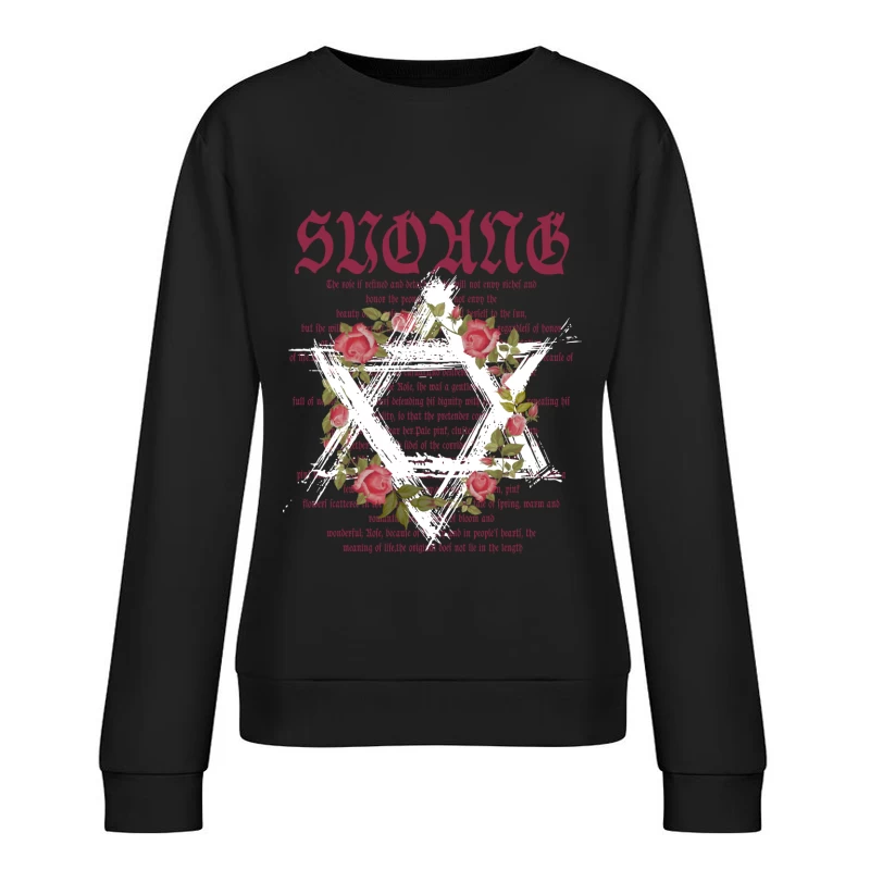 Jung mit Blumen und Stern Damen Pullover Sweatshirt