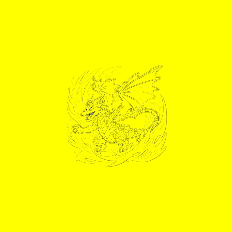Fiery Dragon Illustration iPhone Case