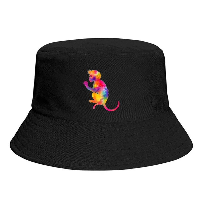 Rainbow Gradient Monkey Art Bucket Hat