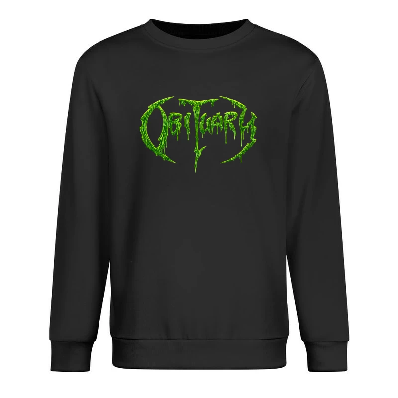 Obituary Green Logo Male Pullover Sweatshirt