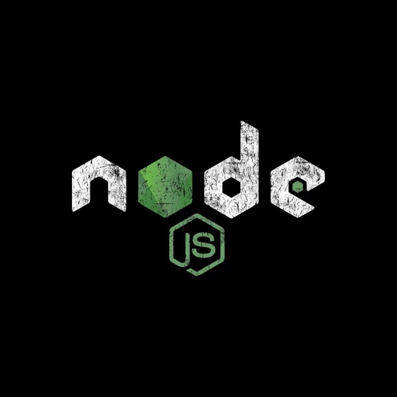 Node.js Programming Technology Logo with Distressed Effect Mouse Pad