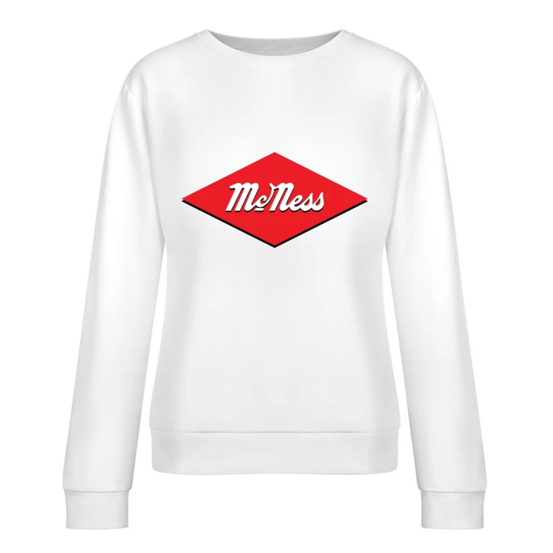 Vintage McNess Diamond Logo in Red and White Female Pullover Sweatshirt