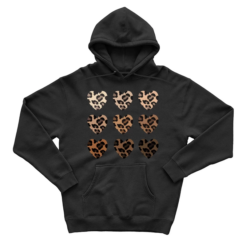 Herzförmige Leopardenmusterdesigns Herren Pullover Hoodie