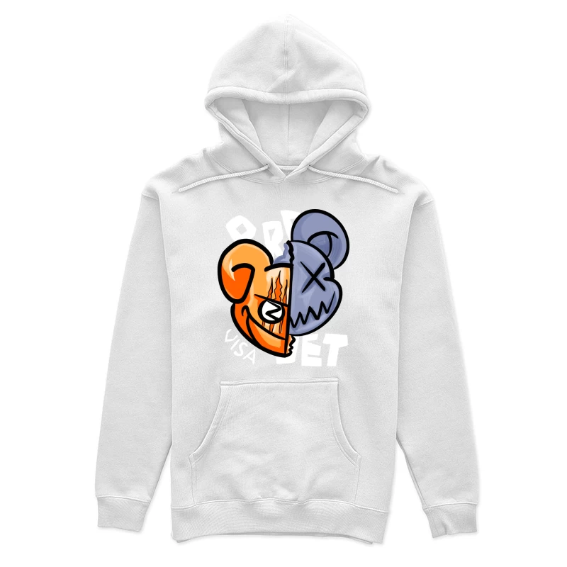 Kreatives Bären-Masken-Design Damen Pullover Hoodie
