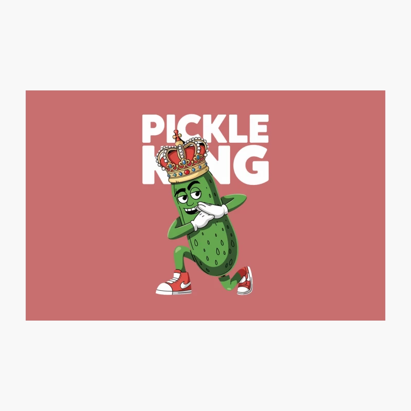 Cartoon Cucumber Character Wearing Crown and Sneakers Travel Mug