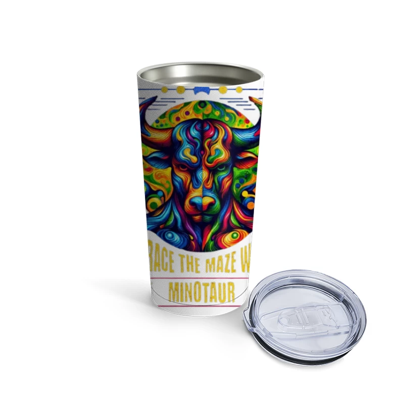 Psychedelic Minotaur: Embrace the Maze Within Travel Mug