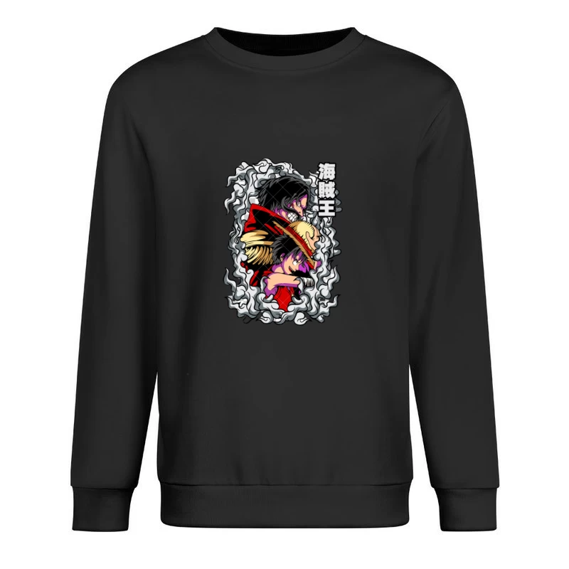 Episches Piratenduo in Aktion Herren Pullover Sweatshirt