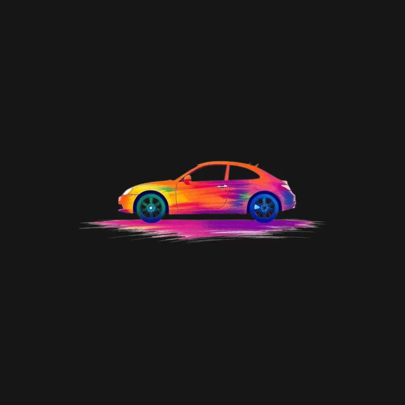 Artistic Side View of a Colorful Car Male Long Sleeve T-Shirt