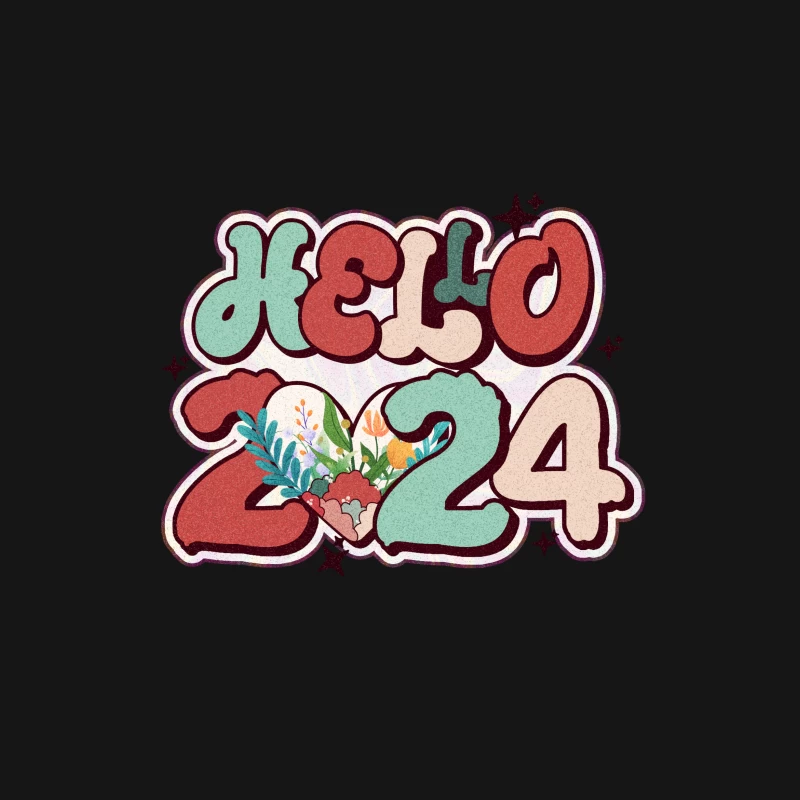 Willkommen 2024 mit Blumen Herren T-Shirt