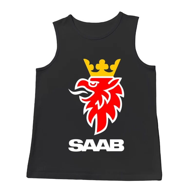 Saab Automotive Red Griffin Logo with Crown Male Tank Top