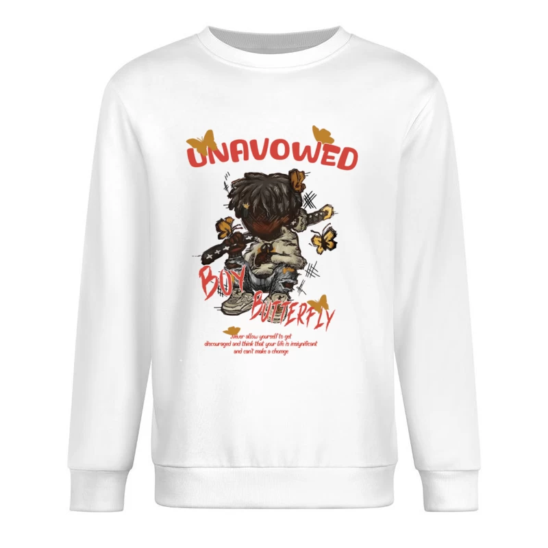 Einsamer Schmetterlingsjunge Herren Pullover Sweatshirt