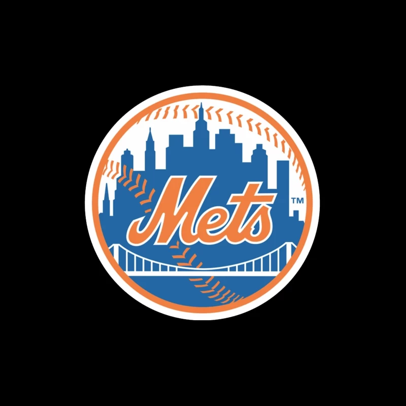 New York Mets MLB Baseball Team Logo with City Skyline Mouse Pad