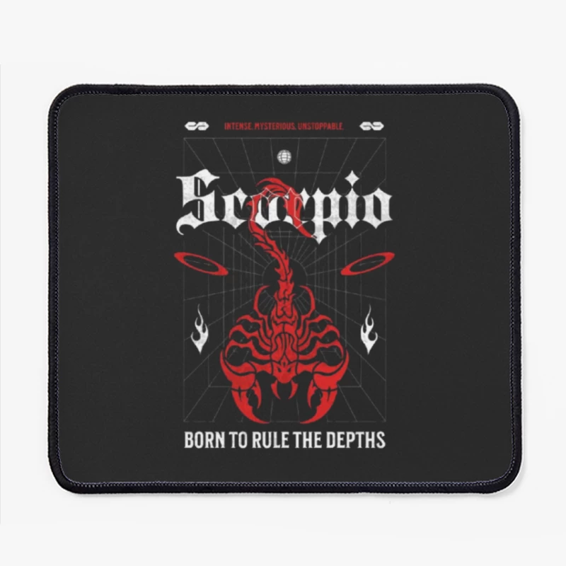 Red Mystical Scorpion with Geometric Pattern Mouse Pad