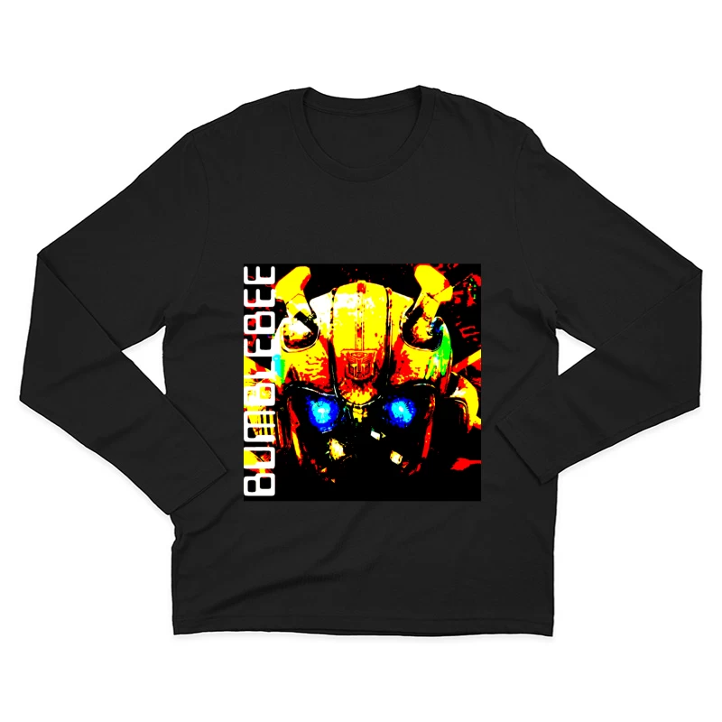 Stylized Bumblebee Autobot Portrait in Vibrant Colors Male Long Sleeve T-Shirt