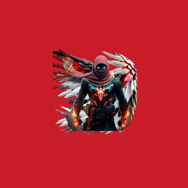 Superhero Character with Wings in Digital Art Male Pullover Hoodie