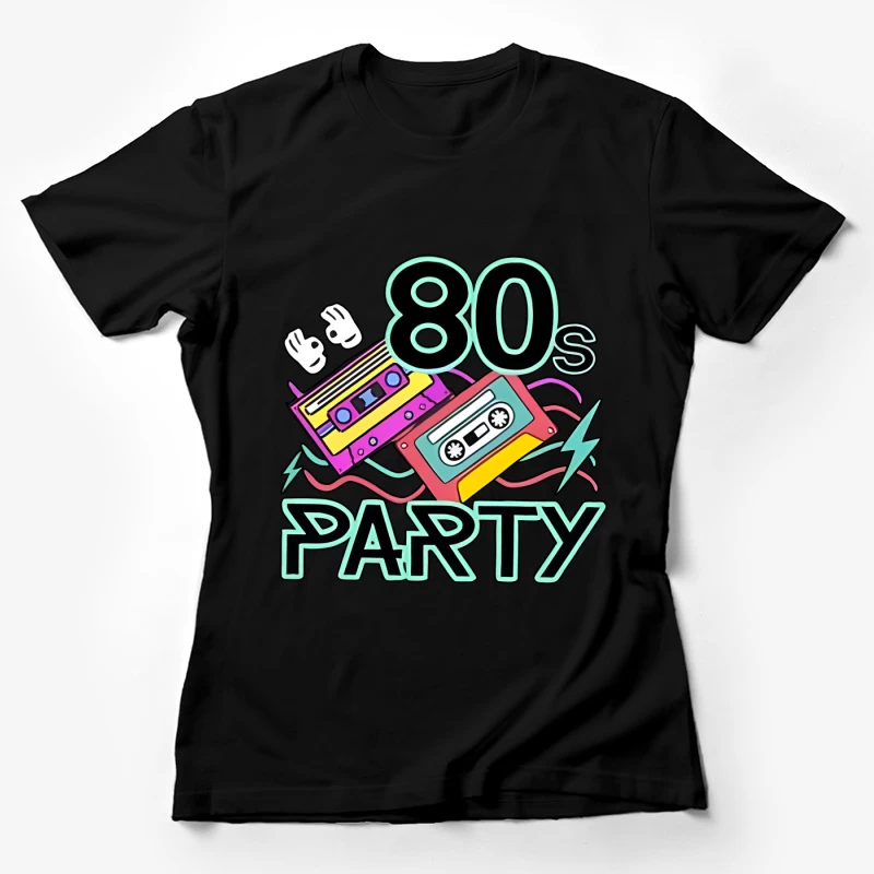 80er Jahre Party mit Kassetten Damen T-Shirt