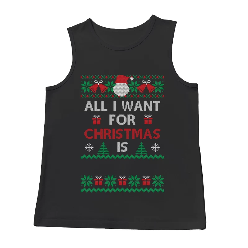 Motif de Noël festif sur fond noir Homme Débardeur