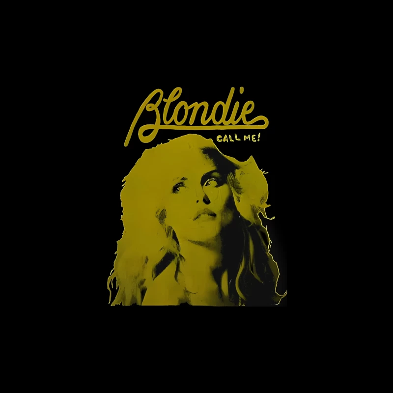 Vintage Blondie "Call Me" Album Cover in Yellow Monochrome Travel Mug